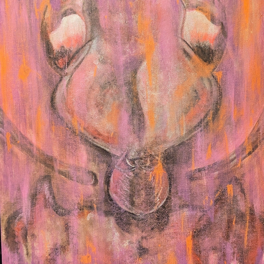 Abstract Purple and Orange Canvas Art